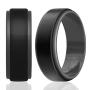 ROQ Silicone Wedding Ring for Men - Duo Collection Step Style - 4 Packs & 1 Single Ring Silicone Rubber Wedding Bands
