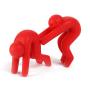 Pot Lid Holder Silicone Anti Overflow Spill Tool Pot Small Person Shape Bracket for Chopsticks Kitchenware Red (20)