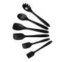 Jiyaru 10 pcs Silicone Kitchen Utensils Heat Resistant Cooking Baking Kitchenware Set Black