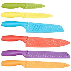 AmazonBasics 12-Piece Colored Kitchen Knife Set