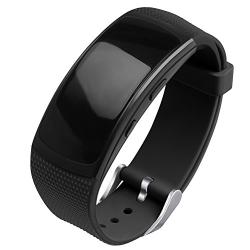 OenFoto Compatible Gear Fit2 Pro/Fit2 Band, Replacement Silicone Accessories Strap Samsung Gear Fit2 Pro SM-R365/Gear Fit2 SM-R360 Smartwatch- Black