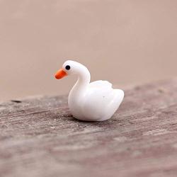 XQXCL Miniature Crafts Decor Swan Fairy Garden Doll House Ornament Figurine Pot