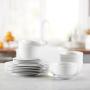 AmazonBasics 18-Piece White Kitchen Dinnerware Set, Dishes, Bowls, Service for 6