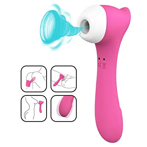 Clitoral Sucking Vibrator with 8 Vibrations & 5 Suctions-Clitoral Vibrators Nipples Suction Stimulator- Quiet Waterproof Rechargeable Sex Toys for Women Couples(Pink)