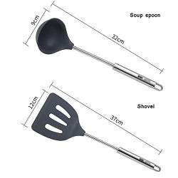 HUShjsd Silicone Kitchenware Set 4, Non-stick Special Household Kitchen Cooking Shovel Spatula Set, With Shelf，spatulas Silicone Heat Resistant