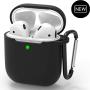 AirPods Case Airpod Case Cover for Airpods 2&1 (Front LED Visible) Upgrade Skin Silicone Protective Case with Anti-Lost Buckle Headphone Case Compatible with AirPods 2&1 Accessories[Black]