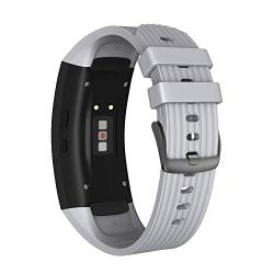 NotoCity Compatible Samsung Gear Fit2 Pro Band Solft Silicone Gear Fit2 Watch Strap for Samsung Gear Fit2 Pro Smartwatch Bans (Grey, Large)