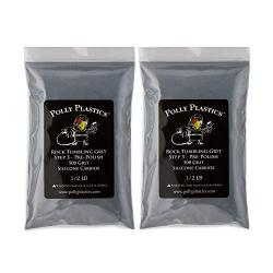 Polly Plastics Rock Tumbler Media Grit Refill, 1 lb Pre-Polish 500 Silicone Carbide Grit, Stage 3 for Tumbling Stones (2 Pack)