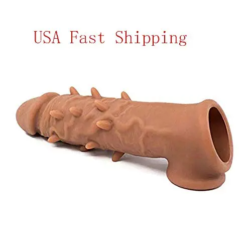 US Shipping Girth Enhancer Silicone Penile Condom Expander Extended Male Chastity Toy Long Sleeves
