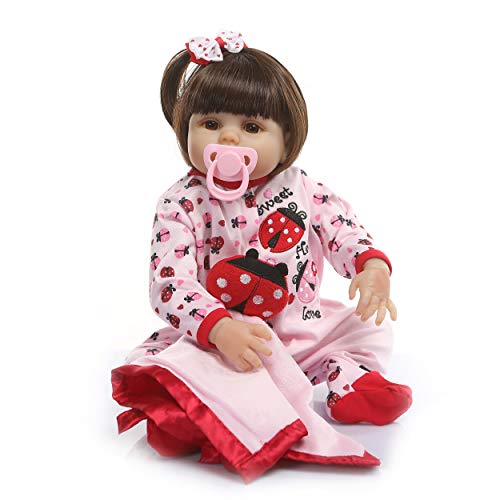 Binxing Toys Reborn Baby Dolls Cute Newborn Boy and Girl Silicone Weighted Body Realistic Reborn Dolls19 Inch Beautiful Outfits Set Great Birthday Gifts for School Children (1733-48)