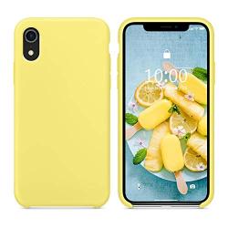 SURPHY Silicone Case for iPhone XR, Slim Liquid Silicone Soft Rubber Protective Phone Case Cover (with Soft Microfiber Lining) Compatible with iPhone XR 6.1", Yellow