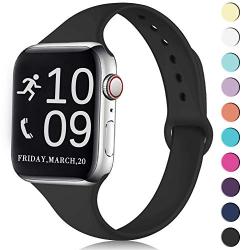 Zekapu Sport Band Compatible for Apple Watch 38mm 42mm 40mm 44mm, Soft Silicone Narrow Slim Sport Replacement Wristband for iWatch Series 5, Series 4, Series 3, Series 2, Series 1 Women