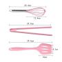 Yuybei-Home Silicone kitchenware 6-Piece Pink Silicone Baking Set Durable Silicone Heat Resistant 446°F Seamless Non-Stick Kitchen Mixing Cooking Baking Utensils Nonstick Heat Resistant Tools