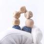 Natural Wooden Animal Crochet Beads Teether Wooden Pacifier Clip Chewable Infant Holder Baby Teether Toys Neutral Baby Shower Gift