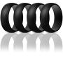 ThunderFit Mens Silicone Rings Wedding Bands - 4 Pack Classic & Middle Line - 8.7mm Wide - 2.5mm Thick