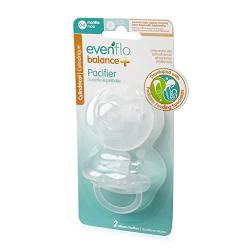 Evenflo Feeding Balance Plus Stage 1 Cylindrical Baby, Newborn and Infant Pacifier - Developed with Pediatric Feeding Specialists - 0 to 6 Months (Pack of 2)