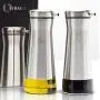 Gorgeous Olive Oil And Vinegar Dispenser Set of 2 - Elegant Stainless Steel Oil Cruet Set Guarantees Easy & Drip Free Pouring
