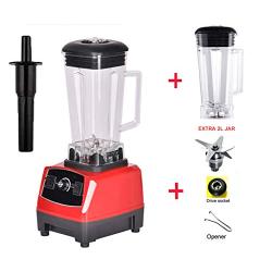 3Hp 2200W 2L Heavy Duty Commercial Professional Smoothie Blender Mixer Juicer Food Processor,Red 2L Jar 3 Parts,Au Plug