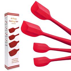 Kitchenware Utensils Set 4 Piece Premium Silicone Heat Resistant Non-Stick Baking Professional Cake Tools Red,4set