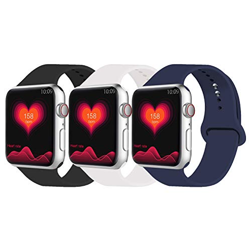 IYOU Sport Band Compatible with Watch Band 38MM 42MM 40MM 44MM, Soft Silicone Replacement Sport Strap Compatible with 2019 Watch Series 5 2018 Watch Series 4/3/2/1