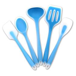 Kitchenware - 5 Piece Set Non-Stick Kitchen Tool Translucent Silicone Kitchen Cooking, Cake Cookie Cookie, blue