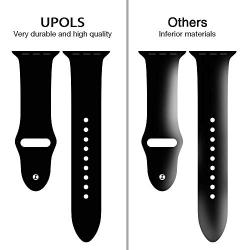 UPOLS Compatible with Apple Watch Band 38mm 42mm 40mm 44mm Sport Band, Silicone Sport Strap Replacement Bands Compatible for iWatch Series 5/4/3/2/1 S/M M/L