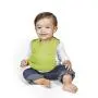 OXO Tot Waterproof Silicone Roll Up Bib with Comfort-Fit Fabric Neck, Green