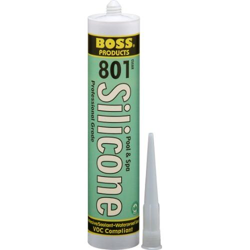 BOSS 02505CL10 801 Neutral Cure Silicone Adhesive, Clear, 10.3-Ounce