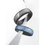 Ikonfitness Silicone Wedding Ring, Two Piece Rubber Wedding Ring with Unique 3D Sculptured Flower Pattern, 6.5 mm Wide 2 Pack in Metal Box