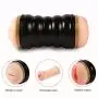 Pocket Pussy Male Masturbator Cup - 3D Realistic Masturbation Adult Sex Toys Vagina and Mouth with Teeth and Tongue Oral Masturabator Sleeve for Intense Stimulation, Black