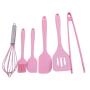 Eleusine Pink Scraper Silicone Shovel Bakery For Home 6 Pieces Kitchenware Kit Cake Accessories Tools