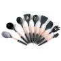 Silicone Kitchenware for Cooking And Baking, Kitchen Tools, Wooden Handle, Set of 9 Silicone, Including Brushes, Spatula, Shovel, Spoon, 9-piece set