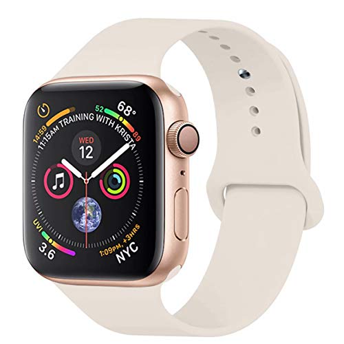 YANCH Compatible with for Apple Watch Band 38mm 42mm 40mm 44mm, Soft Silicone Sport Band Replacement Wrist Strap Compatible with for iWatch Series 4/3/2/1, Nike+,Sport,Edition