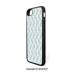 SCOCICI Non-Slip Drop Protection Smart Cell Phone Case Japanese Inspired Koi Fishes with Floral Arrangement Doodle Style Nature Illustration Compatible with iPhone 7