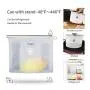 Reusable Silicone Food Storage Bags, 2 Pack Ziplock Leak Proof Food Preservation Bags for Sandwich, Snack, Freezer Airtight Seal, Eco-Friendly - BangChef