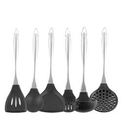 JYHYGS Kitchenware Set, Special Spatula 304 Stainless Steel Silicone, Non-Stick Pot High Temperature Spoon Cooking Shovel, 6 Sets