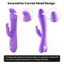 Thrusting Rabbit Vibrator with 3 Powerful Thrusting Actions 7 Vibration Modes for G Spot Clitoris Stimulation, PALOQUETH Waterproof Dildo Bunny Vibrator Personal Sex Toy for Women, Rechargeable Purple