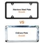 Karoad Black License Frames, 2 PCS Stainless Steel Car Licence Plate Covers Slim Design with Bolts Washer Caps for US Standard