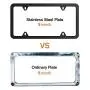 Karoad Black License Frames, 2 PCS Stainless Steel Car Licence Plate Covers Slim Design with Bolts Washer Caps for US Standard