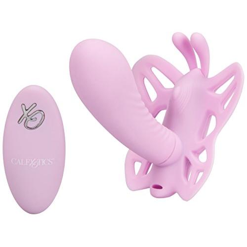 CalExotics Venus Butterfly Silicone Remote Venus G ? Hands Free Strap On Personal Massager Probe with Controller ? Waterproof Adult Vibrator Sex Toy for Couples - Pink