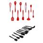Kitchen Cooking Utensils Set,ATELL 10 Pcs Nonstick Silicone Heat Resistant Kitchenware Silicone Kitchen Spatula Set (Red)