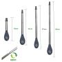 irowU Stainless Steel Reusable Drinking Straw Silicone Tips Retractable Silicone Spoon with Cleaning Brush (2, grey +purple)