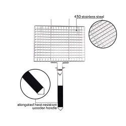 Barbecue Accessories Stainless Steel Removable BBQ Grill Basket With TPR Handle