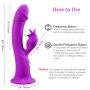 Thrusting Tongue Vibrator with Powerful Thrusting Actions 10 Vibration Modes for G Spot Clitoris Stimulation, UTIMI Waterproof Dildo G-spot Vibrator Personal Sex Toy for Women, Rechargeable Purple