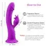 Thrusting Tongue Vibrator with Powerful Thrusting Actions 10 Vibration Modes for G Spot Clitoris Stimulation, UTIMI Waterproof Dildo G-spot Vibrator Personal Sex Toy for Women, Rechargeable Purple