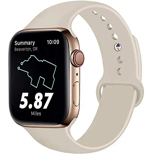RUOQINI Compatible with Apple Watch Band 38mm 40mm 42mm 44mm,Sport Silicone Soft Replacement Band Compatible for Apple Watch Series 5/4/3/2/1