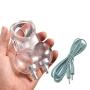 Esitm Sex, Electric Shock Scrotum/Testicles/Glans/Cock Set, Electric Stimulation Ball Stretcher Penis Bondage, Torture Masturbator Erotic Sex Toy for Men, Silicone,White