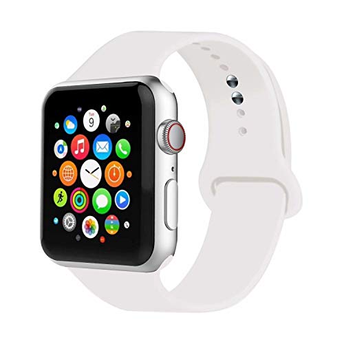 IYOU Sport Band Compatible with Watch Band 38MM 42MM 40MM 44MM, Soft Silicone Replacement Sport Strap Compatible with 2019 Watch Series 5 2018 Watch Series 4/3/2/1