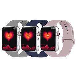 IYOU Sport Band Compatible with Watch Band 38MM 42MM 40MM 44MM, Soft Silicone Replacement Sport Strap Compatible with 2019 Watch Series 5 2018 Watch Series 4/3/2/1