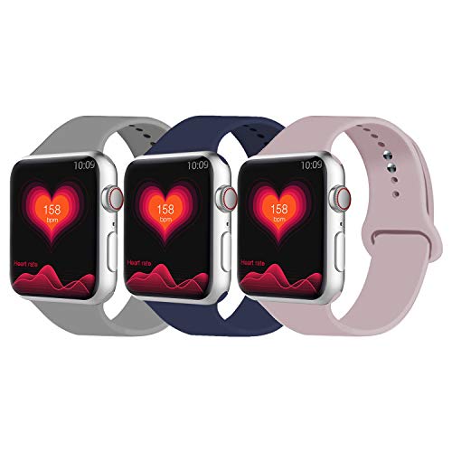 IYOU Sport Band Compatible with Watch Band 38MM 42MM 40MM 44MM, Soft Silicone Replacement Sport Strap Compatible with 2019 Watch Series 5 2018 Watch Series 4/3/2/1